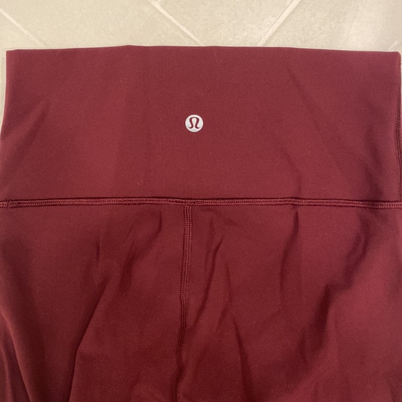 Women’s cropped burgundy lululemon leggings, size 4. - Picture 2 of 3